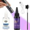 Kit Professionnel d'Extensions de Cheveux UV: Système de Salon Ultra-Rapide à Liaisons Invisibles avec Lampe/Colle/Dissolvant, Imperméable et Sans Dommages pour Usage Domestique/Professionnel