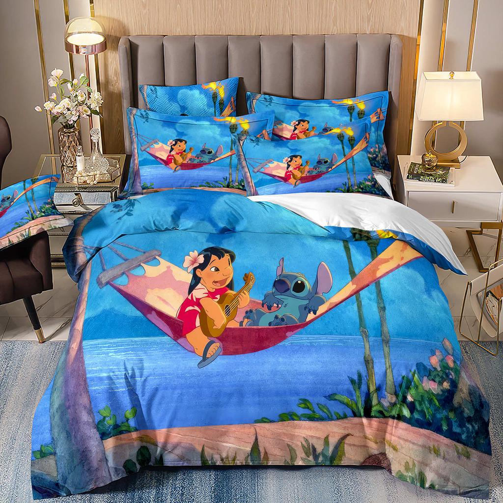 3D Digital Printing Quilt Cover Pillowcase Bedding Cartoon Three-Piece Set Home Textile Four-Piece Set