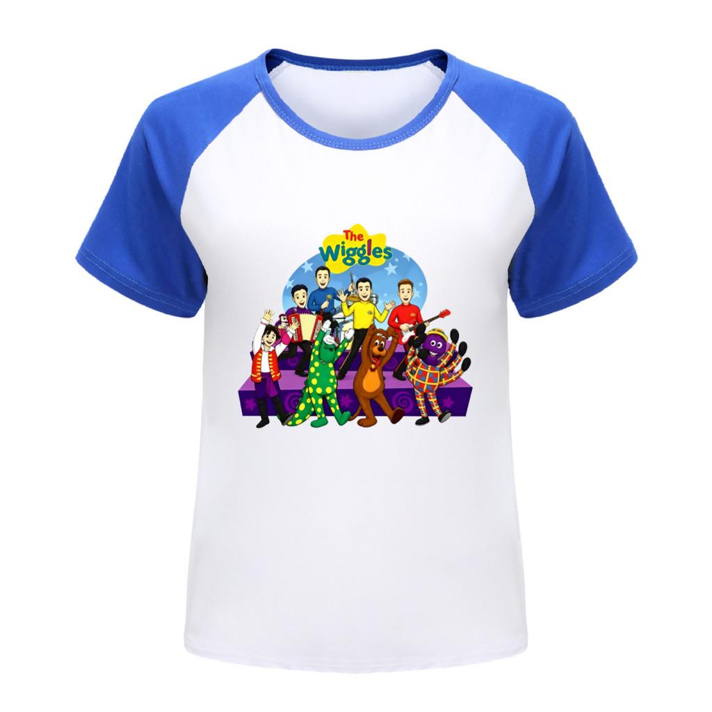 5747 Multi-color Kids Boys Girls the wiggles Printed Raglan Sleeves T-Shirt 100cm