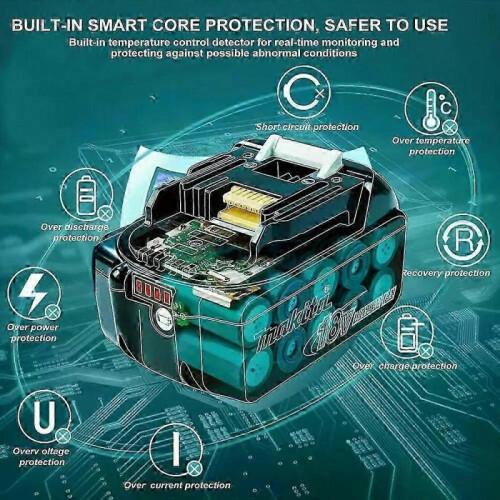 (6.0Ah 3 buc)Baterie 100% 6Ah 18V Bl1830b Bl1850b Bl1850 Bl1840 Bl1860 Bl1815 Baterie de Litiu de Înlocuire-fj