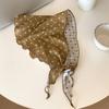 Cotton Pastoral Style Headscarf Turban Triangular Hair Band Sweet Lattice Headscarf  Summer