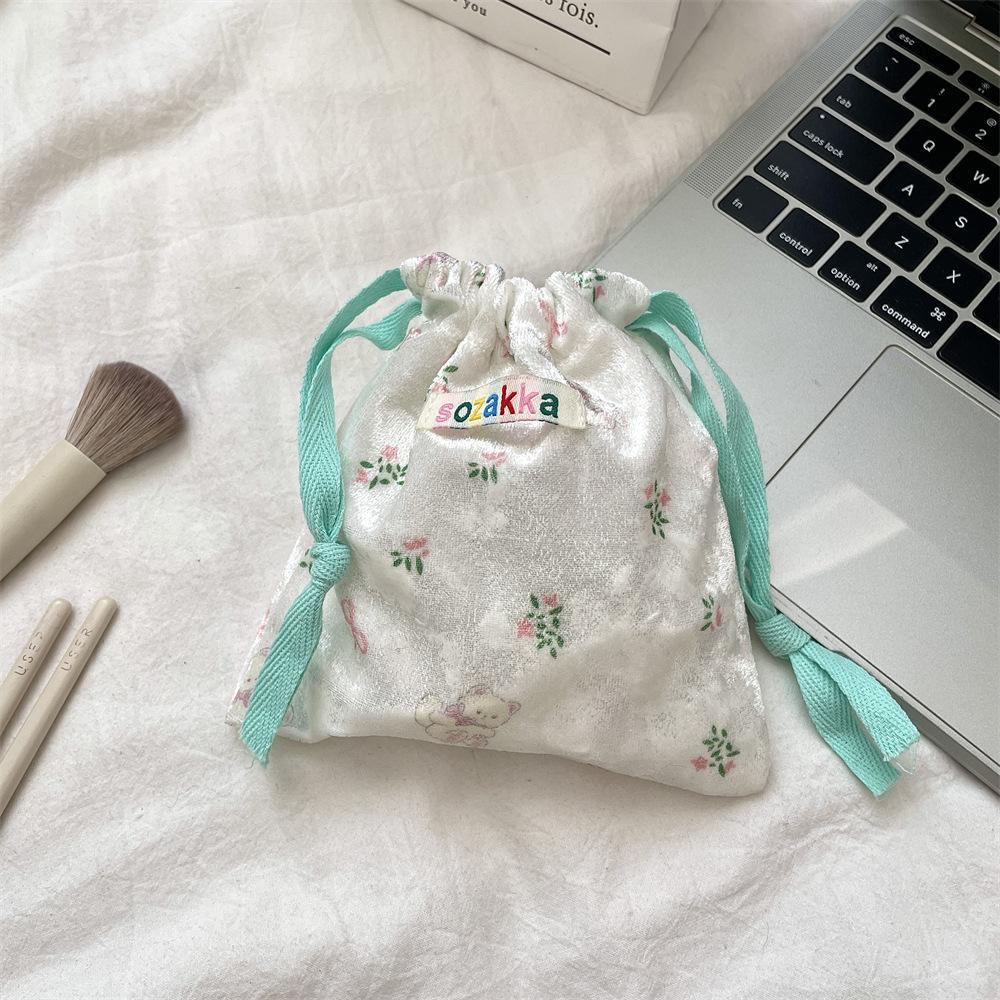 

Sozakka Милый кружевной мешочек на шнурке для женской косметики, наушников, ключей, всякой всячины, органайзер, модный клатч, портмоне, тканевая сумка