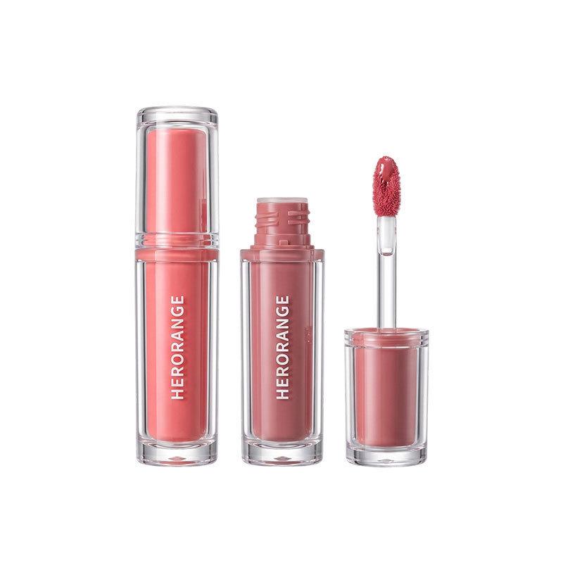 HERORANGE Qin Yang Spring/Summer Mirror Finish Lip Glaze - Nude Pink for Plump, Radiant Lips