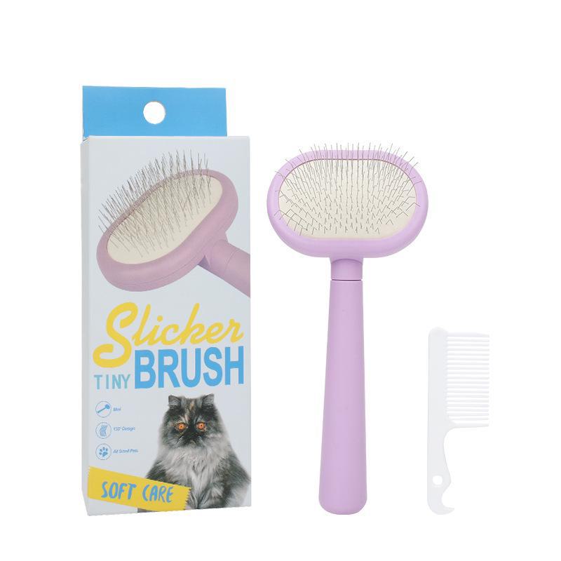 Pet Hair Removal Comb: Mini Cat Grooming Brush for Hair Pulling & Pin Comb