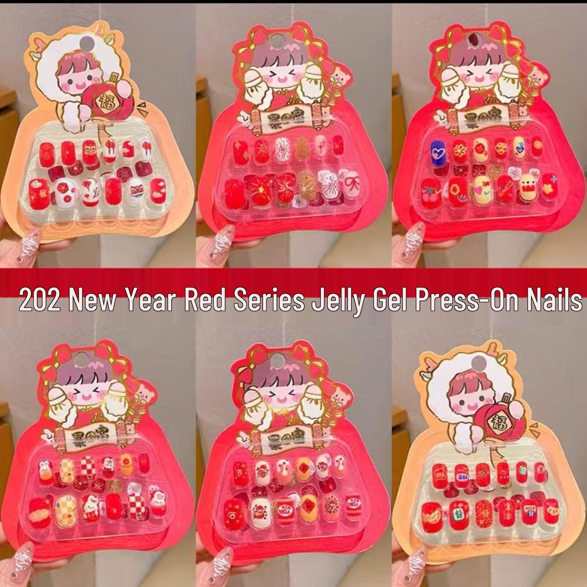 

Милые мультяшные наклейки для ногтей к китайскому Новому году 2025 для девочек