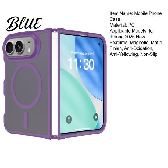 Clear Protective Case for IPhone Magnetic Matte Phone iPhone 2026 New, Full Hinge Non Slip Grip Protection, Not Yellowing Military-Grade Drop