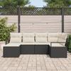 Ensemble de canapé de jardin 6 pièces vidaXL avec coussins noir poly rotin, Canapé de jardin 2 places vidaXL avec coussins 3346447