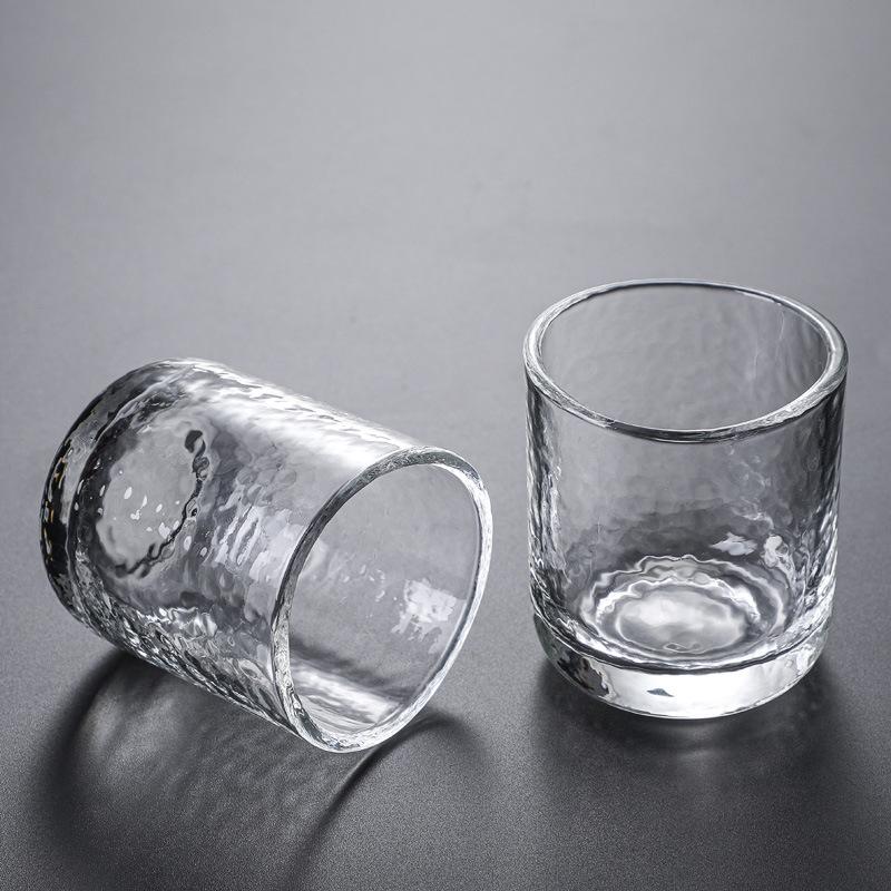 Glass coffee cup, hammer pattern bird's nest cup mouth teacup household 100ml