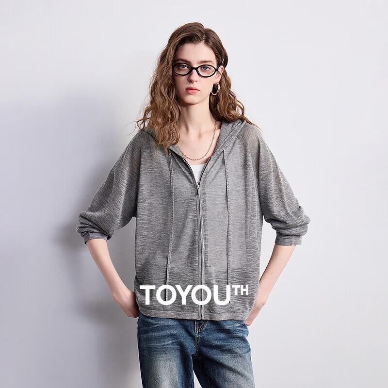 

Women s Summer Hooded Slub Knit Cardigan S