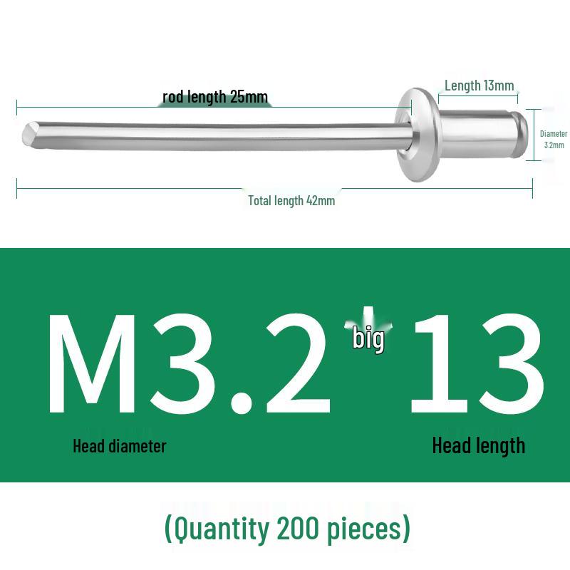 Aluminium-Blindnieten - Rundkopf M3.2, M4, M5, M6