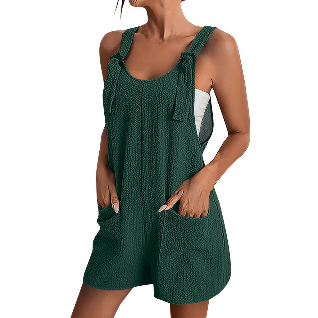 Short Rompers For Women Deep V Neck Sleeveless Jumpsuit Loose Fit Work Overalls Dressy Casual Summer Jumpsuits