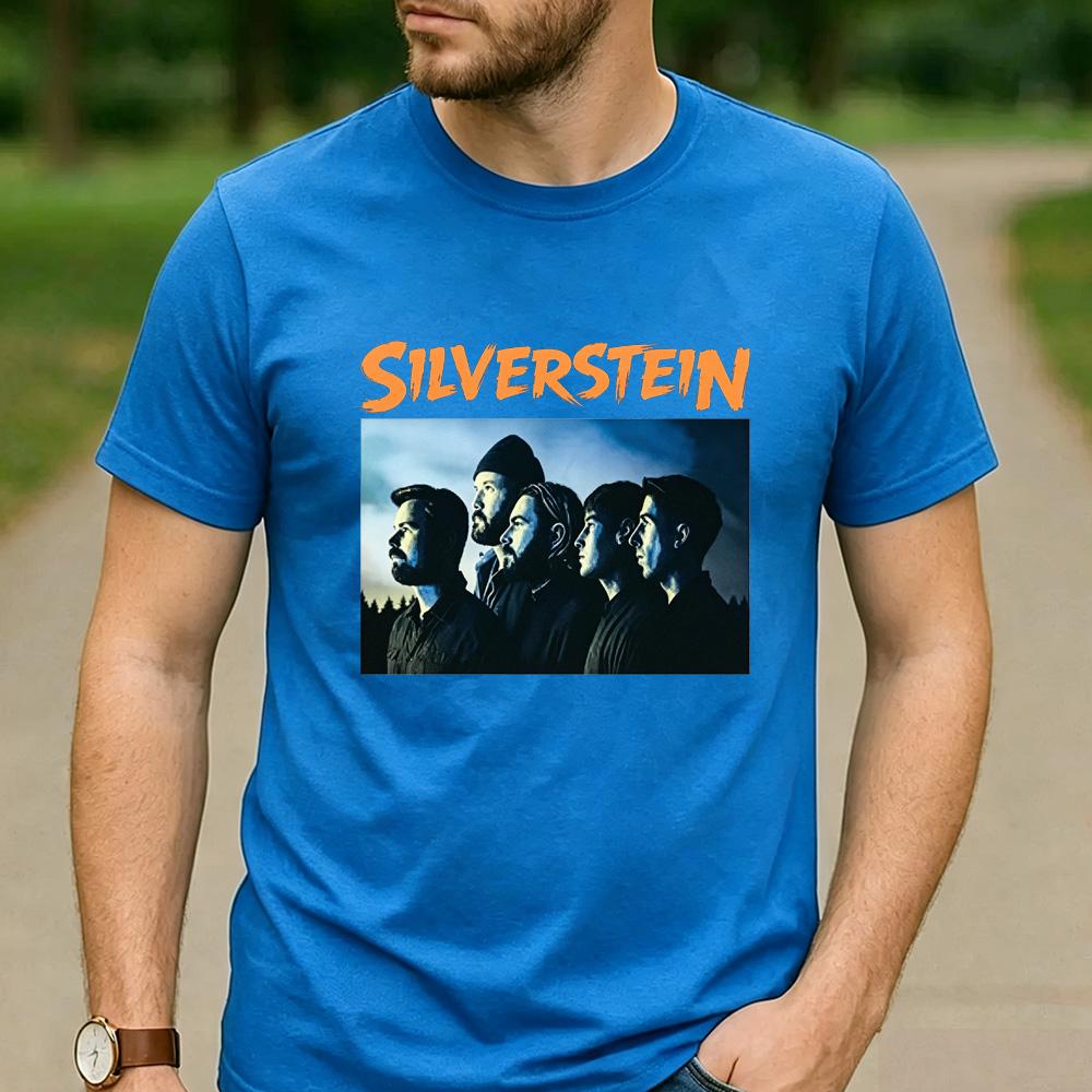 Silverstein Out Of This World Baumwoll-T-Shirt Post-Hardcore Band Grafik Unisex Kurzarm Lässig Streetwear Tägliche Musik Oberteile