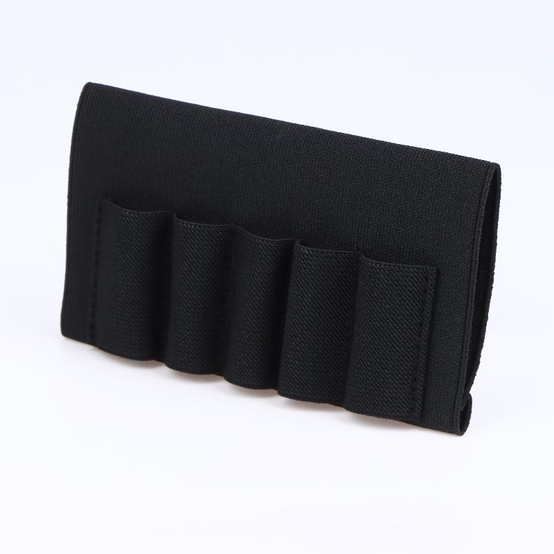 5-Round Shell Holder Buttstock Carrier Elastic Anti-Slip Pouch For 12Ga 20Ga Tactical Hunting Gear