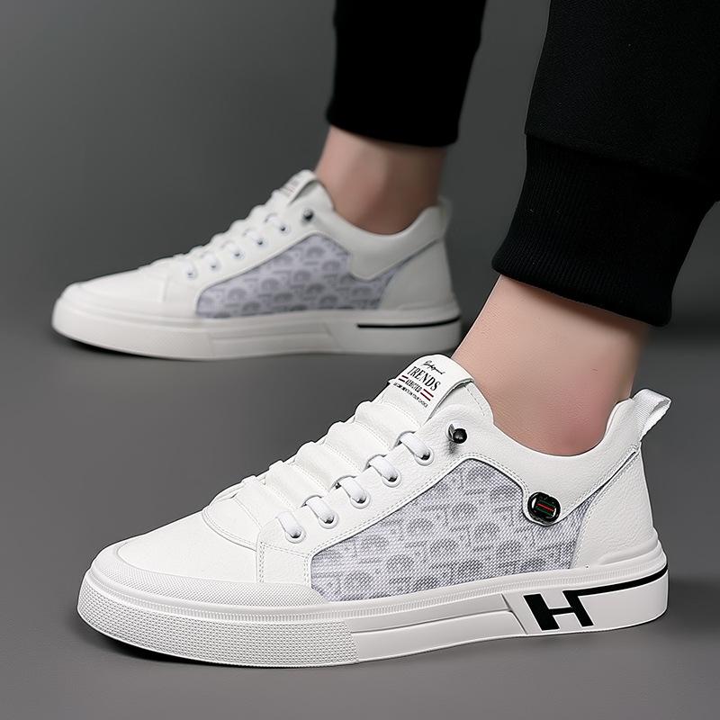Summer Little White Shoes Men's Mesh Breathable Men's Board Shoes Comfortable and Versatile Sports Trend Casual Shoes Men's Shoes