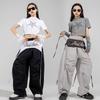Girls' Jazz Dance Costume Set: Korean Style Cropped Vest & Sweatpants for Performances