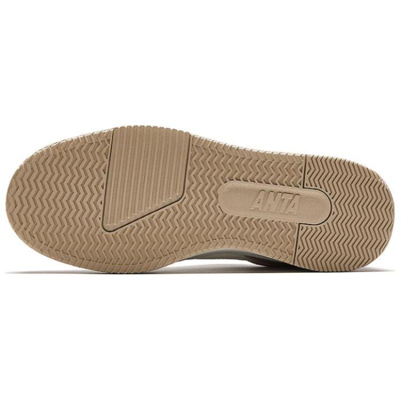 Anta C37 Anti-Slip Wear-Resistant Low-Top Skateboard Shoes Women's White Brown Sneakers 122438024-4