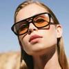 New Women Men Square Sun Glasses Retro Polygon Sunglasses Female Vintage Fashion  Double Beam Eyeglasses