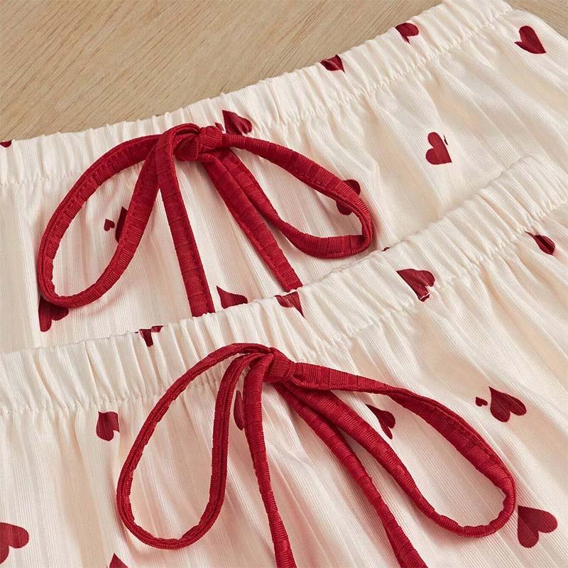 Cross-Border Love Ribbed Camisole Pajama Set - Casual Short & Long Pants for Women