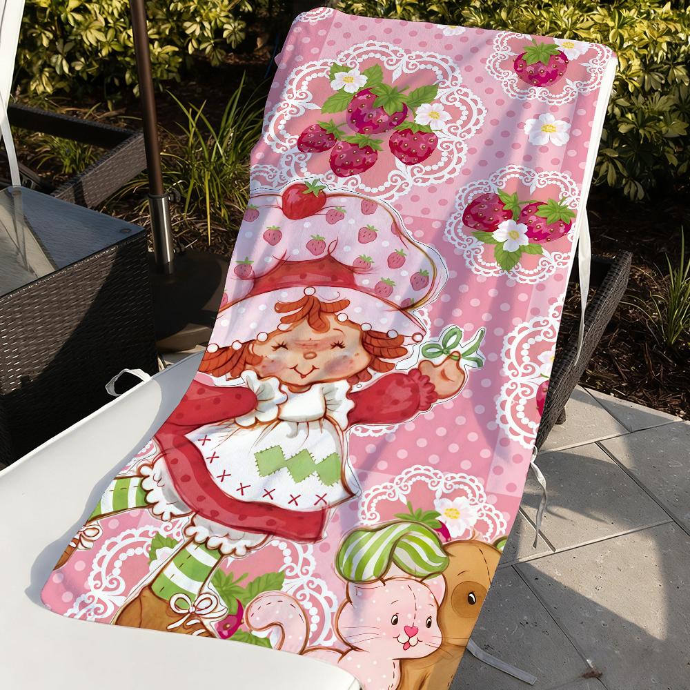 Cute S-strawberry Cartoon S-shortcake-S Towel Quick Drying Beach Towels Are Suitable For Swimming Pools Camping Yoga And The Gym