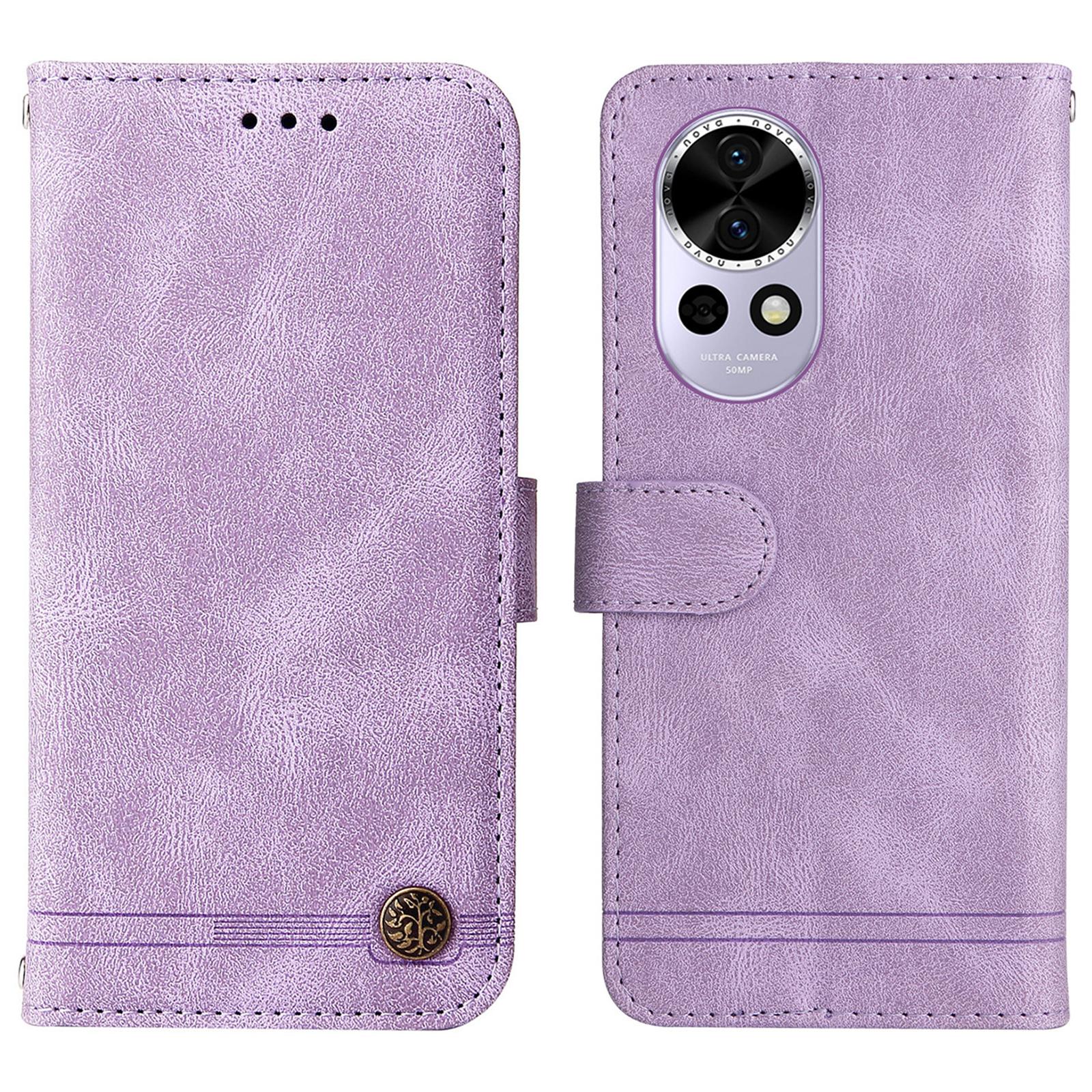 

Для Huawei nova 13 5G/nova 12 5G Кожаные чехлы-кошельки Кожаный на ощупь Чехол для телефона Подставка с ремешком Purple