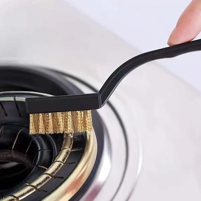 3Pcs Gas Stove Cleaning Brush Multifunctional 7 Inches Metal Bristles Cleaner Strong Decontamination Household Cleaning Supplies