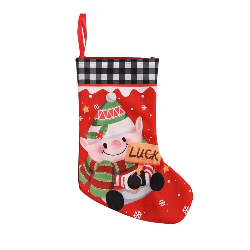 Cloth Christmas Stockings Multicolor Large Capacity Xmas Stocking DIY Durable Christmas Decorations Bag Tree Decoration