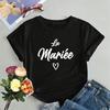 Wedding Queue Pattern Print Cotton Tshirt 2026 Summer New Style Casual and Comfortable for Both Unisex and Women