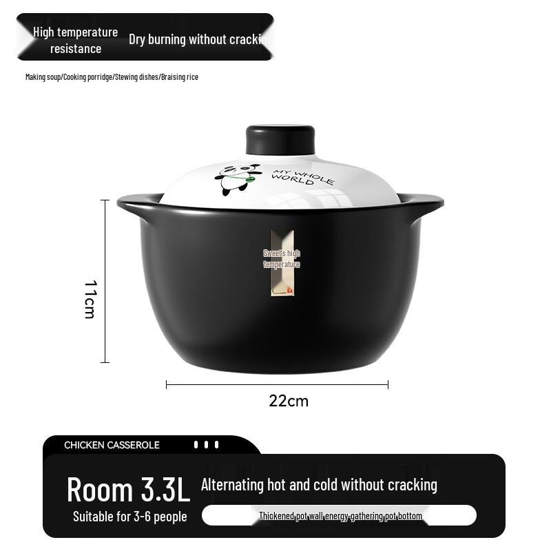 Panda Ceramic High-Temperature Claypot