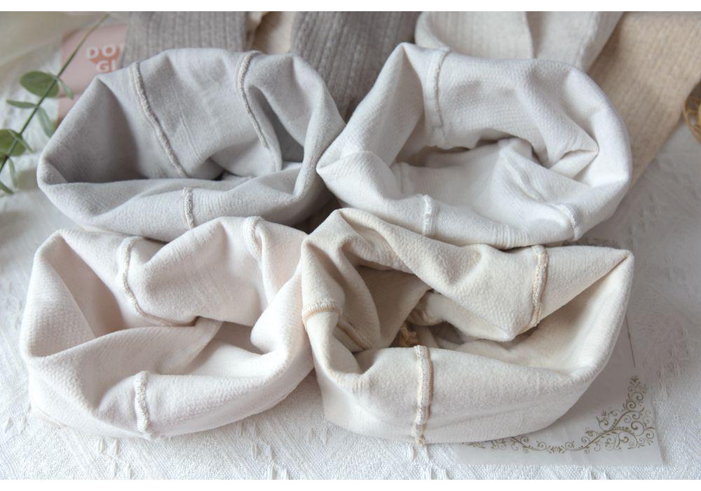 Women's Thickened Japanese Style Cable Knit White Tights with Plus Velvet & Warm Milk White JK Socks for Autumn/Winter