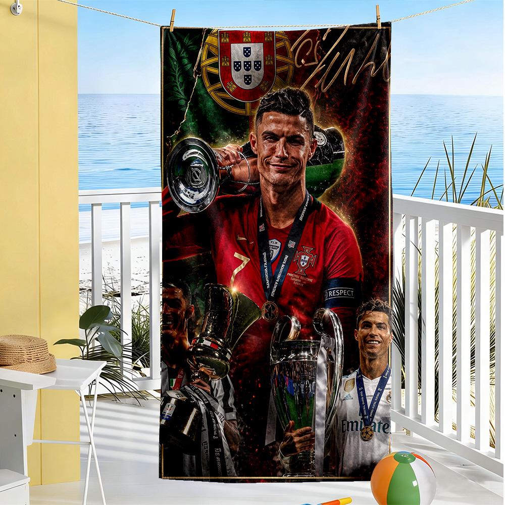 Cristiano Ronaldo Beach Towel Quick-Dry Soft Microfiber Comfortable Lightweight Portable for Swimming,Beach,Camping, Travel, Beach Accessories,Gym