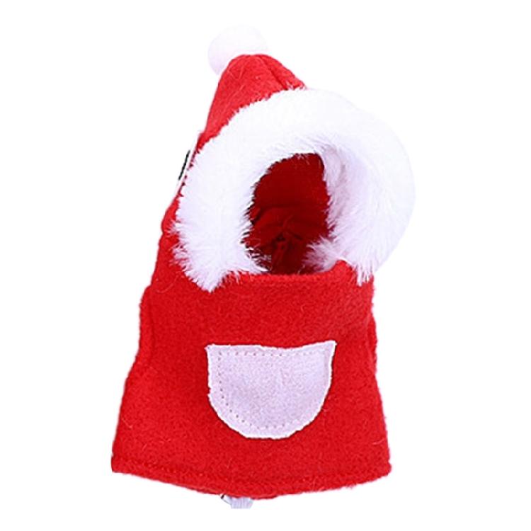 Bird Santa Claus Hoodie Funny Christmas Small Pet Costume Xmas Parrot Apparel