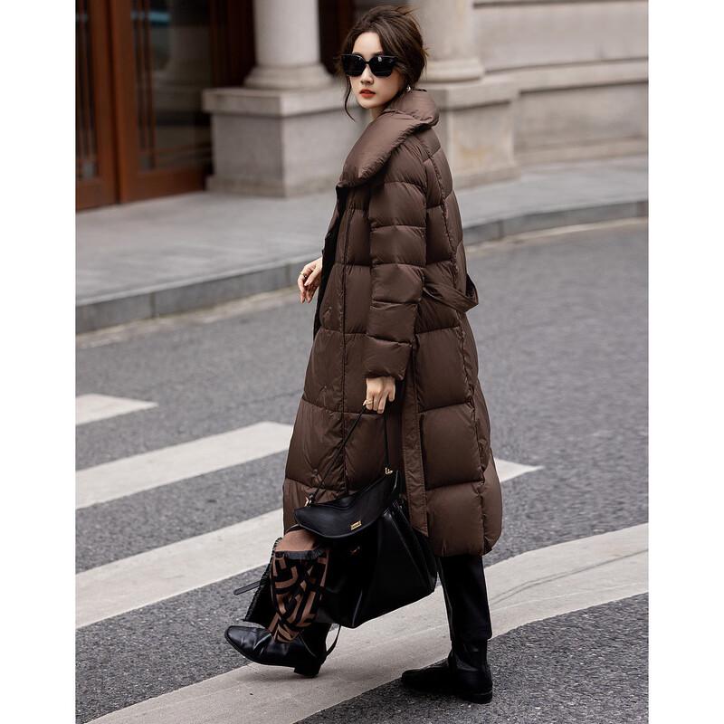 Demana Women's Large Lapel 90% Duck Down Puffer Jacket