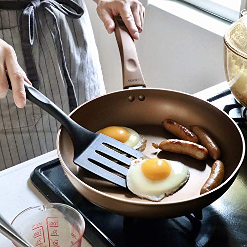 PEARL METAL VISIONS Frying Pan, 26cm, IH Compatible, Gold Coating, CP-8812