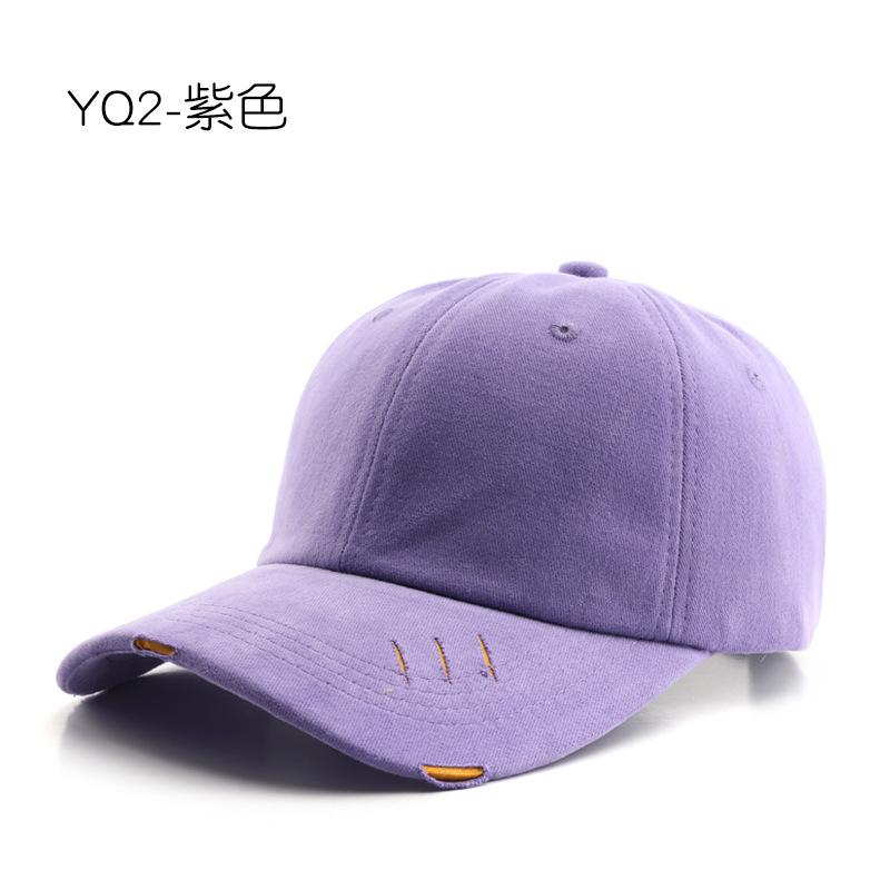 

Hat solid color light board night curved brim baseball cap outdoor travel sun protection sunshade cap фіолетовий