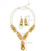 European and American Jewelry New Style Exaggerated Elegant Necklace and Earrings Two-Piece Set Retro Personality Women's Alloy Evening Jewelry