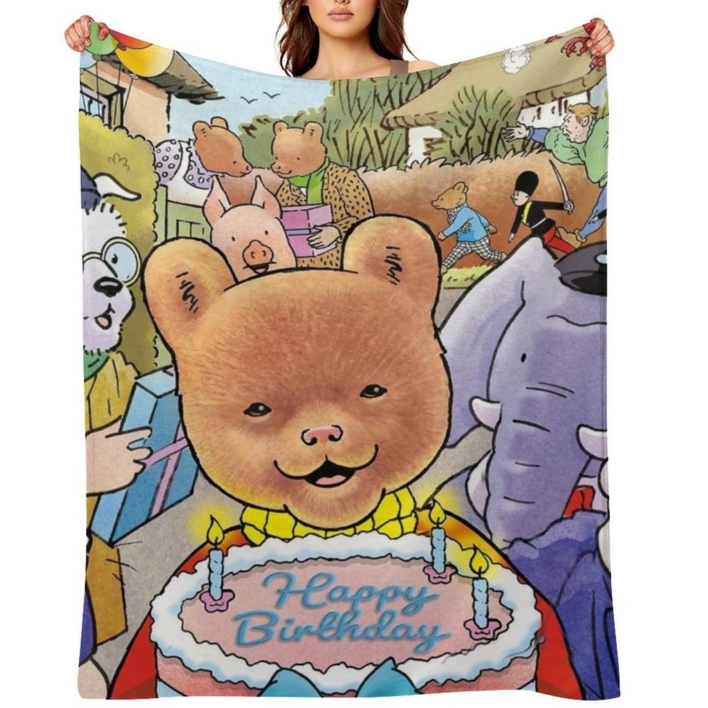 Rupert Bear Annuals Throw Blanket Sofa Bed Personalized Gift Warm for Winter Vintage Blankets