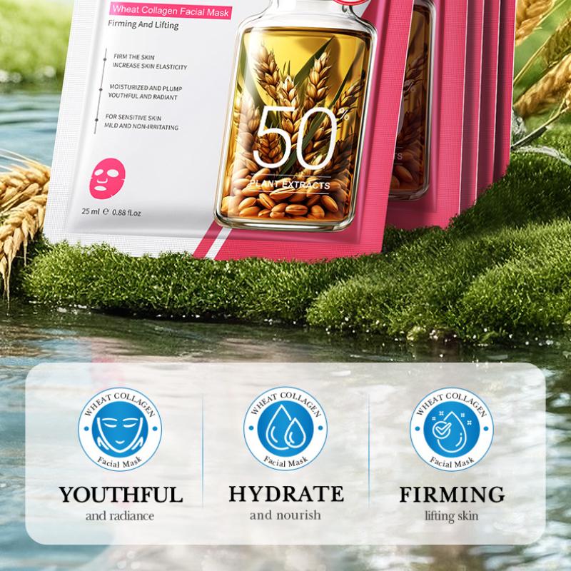 Maske 25ml Plante Serie Hvede Oliven Fugtgivende Fugtgivende Hydrerende Maske