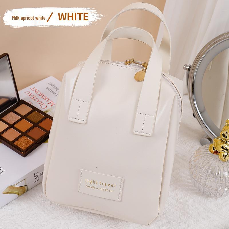 Influencer Leather Makeup Bag: High-Value Portable, Waterproof, Large Capacity for Lipstick & Brushes