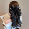 Korean Style Fashion Large Bow Ribbon Hair Claw Super Fairy Temperament Glitter Rhinestone Hair Clip Girl Sweet Hair Accessories