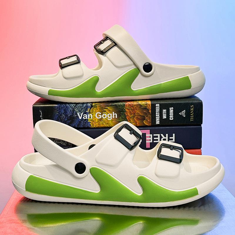 

Мужские тапочки для улицы, яркие цветные, необходимые для путешествий, праздничные сандалии для мужчин, для дома, дома, модные, модные, мягкие, пляжные туфли 39