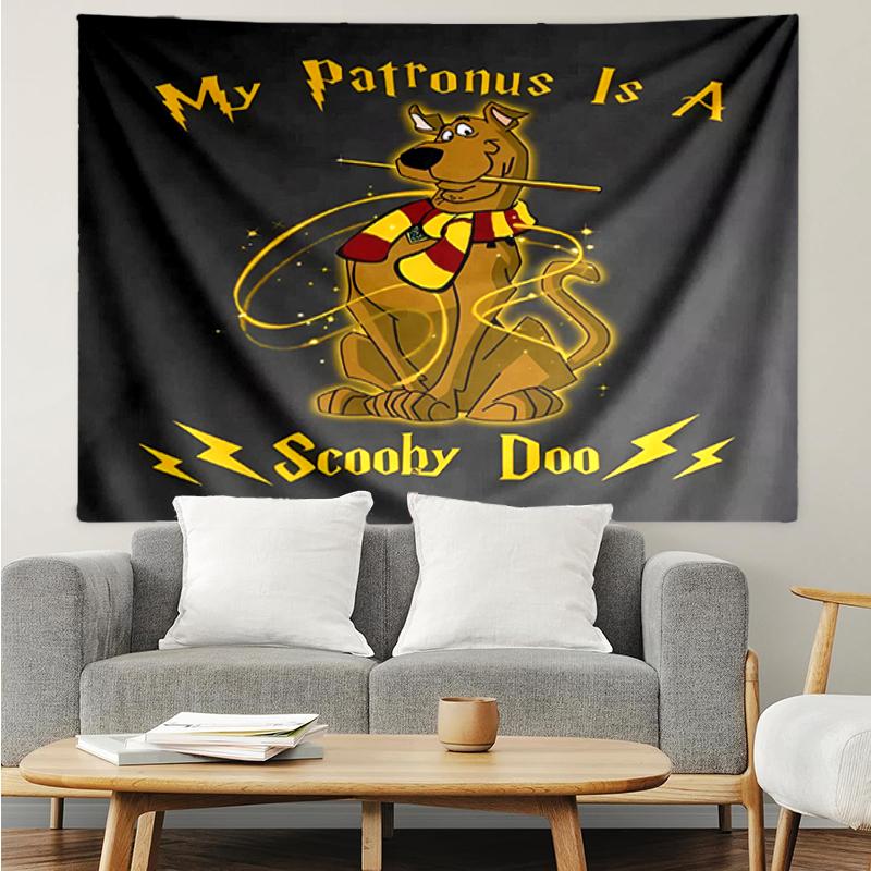 Scooby-Doo Print Tapestry, Backdrop, Easy Setup, Ideal for Bedroom, Office & Living Room, with Aesthetic Wall Hanging Decor.
