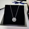 Trendy Zircon Smile Face Necklace: Women's Clavicle Chain with Hip Hop Korean-Japanese Design