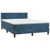 3141189 vidaXL Divan Bed and Mattress Dark Blue 140x200cm Velvet
