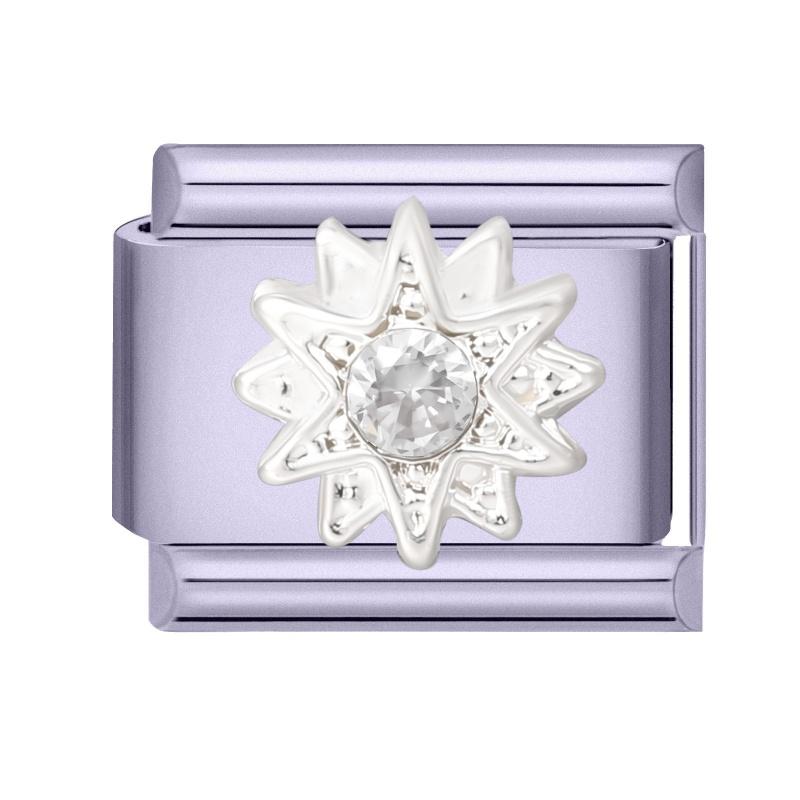 Y2K Purple Series Bow Candy Heart Flower Shiny Italian Charm Links Fit 9MM Stainless Steel Bracelet Girls' DIY Making Jewelry