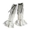 Elegant Lace Trimmed Chiffon Arm Sleeves With Ruffled Detail Photoshoot Costume Sleeves For Cosplay And Anime Fashion