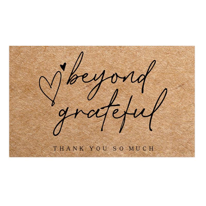 Black Thank You Greeting Cards, 50 Sheets/Pack