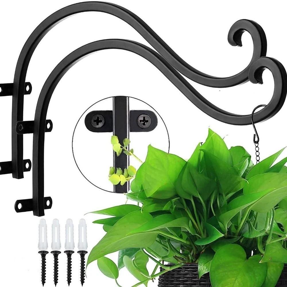 Heavy Duty Hanging Plant Brackets 12/16In Flower Basket Hooks Outdoor Wall Mount Outdoor Use