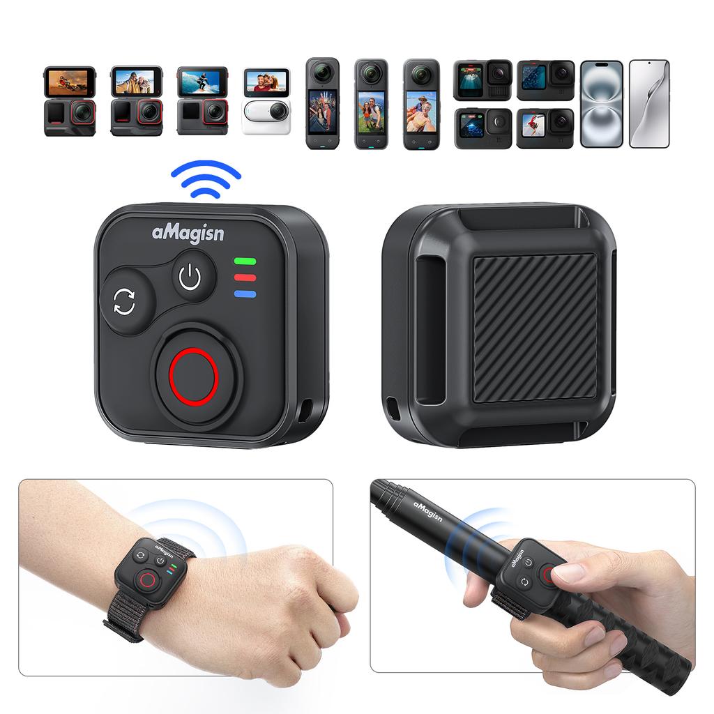 Kabellose Bluetooth-Fernbedienung mit Armband Multifunktionaler kabelloser Auslöser für Insta360 X5 X4 GO 3S ACE Pro