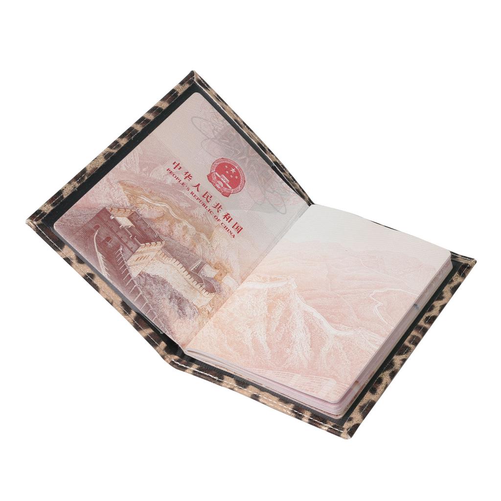 Passport Holder Protector Leopard Wallet Business Card Soft Passport Cover