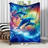 1 dolphin pattern flannel blanket - soft and warm, suitable for camping, sofas, beds and chairs, a perfect holiday gift for kids
